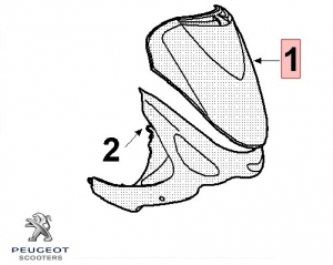 Carenagem frontal superior original - laranja - Peugeot Vclic / Vclic Evolution 4T 50cc - Peugeot