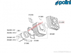 Carter (diameter 47mm) - 211.0294 - Aprilia Mojito 50 2T Piaggio / Gilera Easy Moving 50 / Vespa Primavera 50 2T - Polini