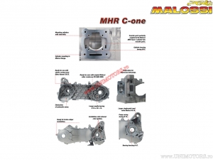 Carter motore completo MHR C-One (motore Yamaha) - Aprilia AREA 51 50 2T LC / Yamaha Jogrr 50 2T LC euro 2 - Malossi