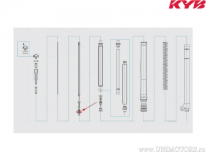 Cartouche de rebond de piston fourche 6x24x15mm - Honda CRF 450 R / Kawasaki KX 450 F / Suzuki RM-Z 250 / Yamaha WR 250 F - Kaya