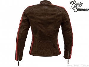 Casaco de moto feminino Rusty Stitches Uma Nubuck Brown (marrom) - Rusty Stitches