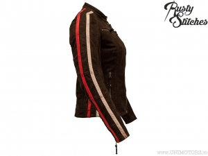 Casaco de moto feminino Rusty Stitches Uma Nubuck Brown (marrom) - Rusty Stitches