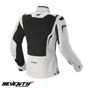 Casaco de motocicleta feminino Touring Seventy modelo SD-JT46 cor: gelo branco/preto - Gelo branco/preto, L (59/60cm)