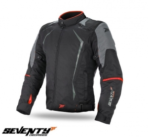 Casaco de motocicleta masculino Racing Seventy verão/inverno modelo SD-JR47 cor: preto/vermelho - Preto/vermelho, XXXL