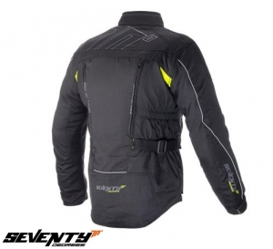 Casaco de motocicleta masculino Touring Seventy verão/inverno modelo SD-JT41 cor: preto/amarelo fluorescente - Preto/amarelo fl