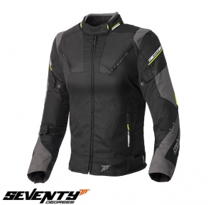 Casaco (jaqueta) feminino Racing Seventy verão/inverno modelo SD-JR71 cor: preto/amarelo fluor - Preto/amarelo fluor, XL