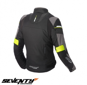 Casaco (jaqueta) feminino Racing Seventy verão/inverno modelo SD-JR71 cor: preto/amarelo fluor - Preto/amarelo fluor, XL