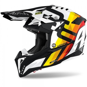 Casco Airoh Aviator 3 Rainbow bianco lucido: Taglia - L