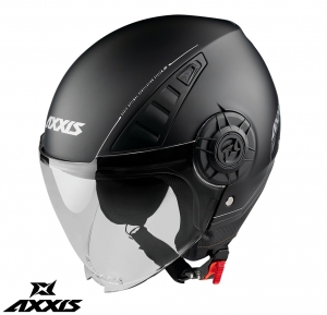 Casco Axxis modello Metro A1 nero lucido (aperto)