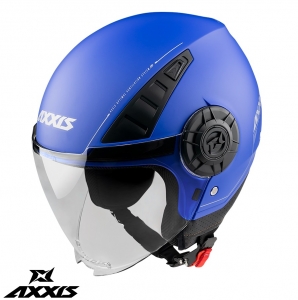 Casco Axxis modello Metro A7 blu opaco (aperto)