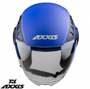 Casco Axxis modello Metro A7 blu opaco (aperto)