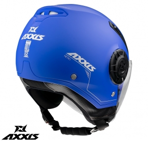 Casco Axxis modello Metro A7 blu opaco (aperto)