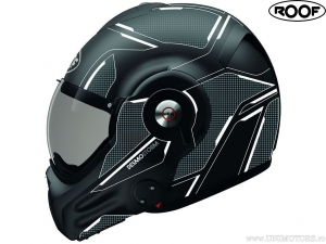 Casco de motocicleta Roof Desmo Storm Matt Black-Titan-White (negro-titanio-mate)