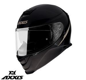 Casco integral Axxis modelo Eagle SV A1 negro brillante (visor solar integrado) - Negro brillante, XL (61/62cm)