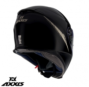 Casco integral Axxis modelo Eagle SV A1 negro brillante (visor solar integrado) - Negro brillante, XL (61/62cm)