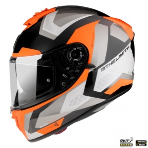 Casco integral MT Blade 2 SV Finishline D4 naranja fluorescente brillante (visor solar integrado)