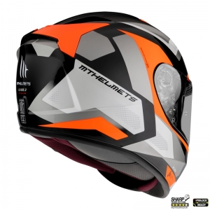 Casco integral MT Blade 2 SV Finishline D4 naranja fluorescente brillante (visor solar integrado)