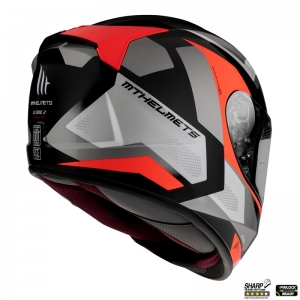 Casco integral MT Blade 2 SV Finishline D5 rojo brillante (visor solar integrado)