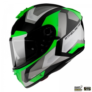 Casco integral MT Blade 2 SV Finishline D6 verde fluorescente brillante (visor solar integrado)