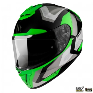 Casco integral MT Blade 2 SV Finishline D6 verde fluorescente brillante (visor solar integrado)