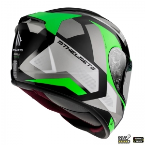 Casco integral MT Blade 2 SV Finishline D6 verde fluorescente brillante (visor solar integrado)