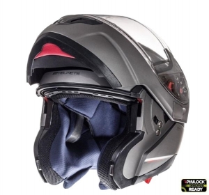 Casco integrale modulare per motociclette MT Atom SV, finitura titanio opaco, pronto per Pinlock - Titanio opaco, XL (61/62cm)