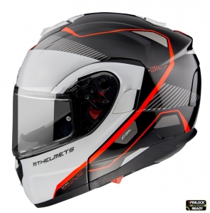 Casco Modular MT Atom SV Open B5 Rojo Fluorescente Brillante Listo para Pinlock - Rojo Fluorescente Brillante, XS (53/54cm)