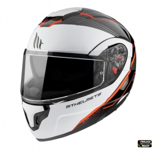 Casco Modulare MT Atom SV Open B5 Rosso Fluorescente Lucido Pinlock Pronto - Rosso Fluorescente Lucido, XXL (63/64cm)