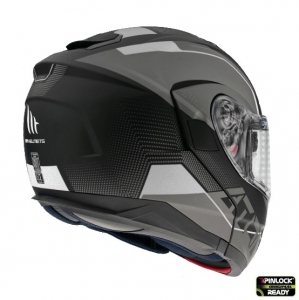 Casco modulare MT Atom SV Quark A0 Bianco/Nero Opaco/Lucido Pinlock Ready - Bianco/Nero Opaco/Lucido, XS (53/54cm)