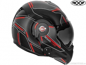 Casco moto Roof Desmo Storm Matt Black-Titan-Red (nero-titanio-rosso opaco) - Roof