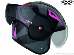 Casco moto Roof New Boxxer Viper Matt Black-Pink (nero-rosa opaco) - Roof