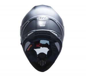 Casque de moto tout-terrain MT Synchrony Duo Sport noir mat avec visière (lunettes de soleil intégrées)