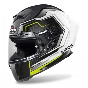 Casque Intégral Airoh GP 550 S Rush Blanc/Jaune Brillant: Taille - L