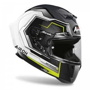 Casque Intégral Airoh GP 550 S Rush Blanc/Jaune Brillant: Taille - L