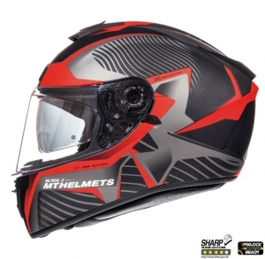 Casque intégral pour motocyclette MT Blade 2 SV Blaster B2 rouge mat (visière solaire intégrée) - Rouge mat, M (57/58cm)