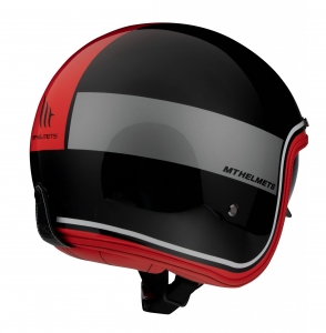 Casque jet MT Le Mans 2 SV Tant A5 noir/rouge brillant (visière solaire intégrée) - Noir/rouge brillant, XS (53/54cm)