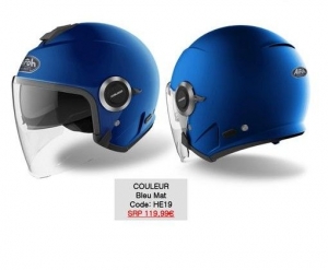 Casque jet (ouvert) Helios bleu mat: Taille - MC