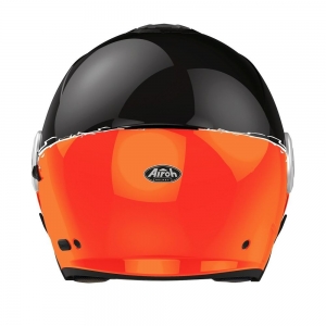 Casque Jet (ouvert) Helios Fluo Noir/Orange Brillant: Taille - MC