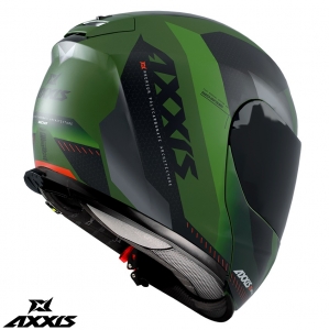 Casque modulable Axxis modèle Gecko SV Shield F6 vert mat (lunettes de soleil intégrées)