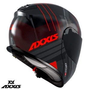 Casque modulaire Axxis modèle Gecko SV Epic B5 rouge fluor mat (visière solaire intégrée)