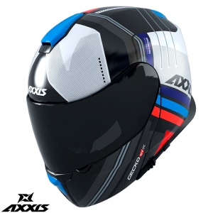 Casque modulaire Axxis modèle Gecko SV Epic B7 bleu brillant (lunettes de soleil intégrées)