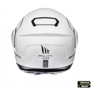 Casque modulaire intégral pour motos MT Atom SV, blanc brillant, prêt pour Pinlock - Blanc brillant, S (55/56cm)