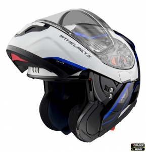 Casque modulaire MT Atom SV Open B7 bleu brillant prêt pour Pinlock