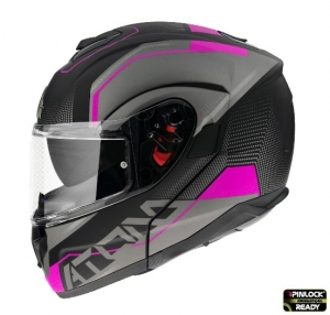 Casque modulaire MT Atom SV Quark A8 rose mat prêt pour Pinlock