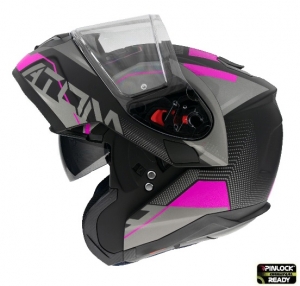 Casque modulaire MT Atom SV Quark A8 rose mat prêt pour Pinlock