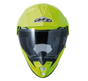 Casque moto tout-terrain MT Synchrony Duo Sport jaune fluorescent brillant avec visière (lunettes de soleil intégrées) - Jaun