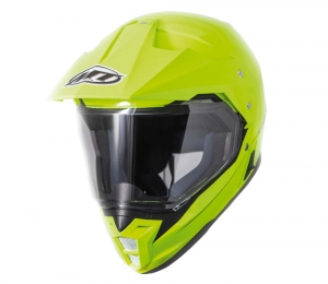 Casque moto tout-terrain MT Synchrony Duo Sport jaune fluorescent brillant avec visière (lunettes de soleil intégrées) - Jaun