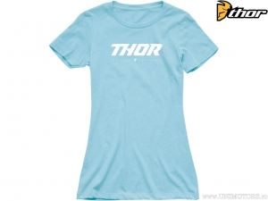 Casual dames T-shirt met Thor logo (blauw)