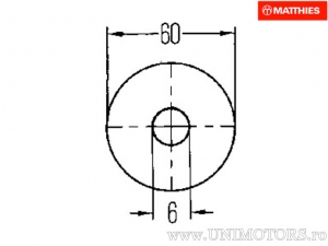 Catadioptrisch (kattenoog) rond D 60 mm geel - JM