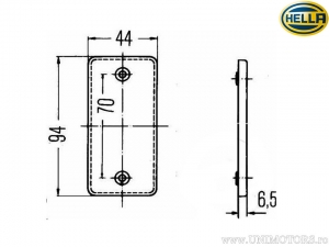 Catadioptru (ochi pisica) dreptunghi 94 x 44 x 6,5 mm rosu - Hella